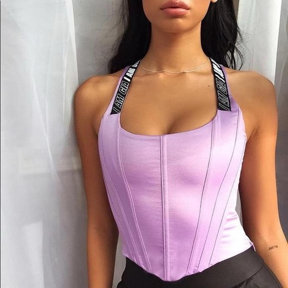 i am gia purple siobhan corset top - Picture 1 of 8